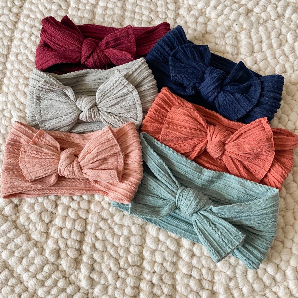 LaPettieCo Handmade Baby Headbands Stretchy Nylon Headband with Bows